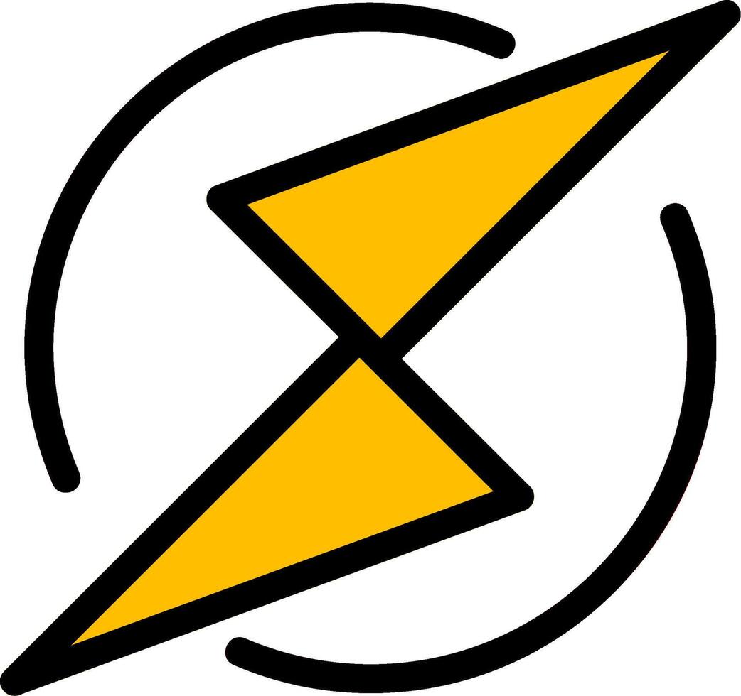 Thunder Bolt Line Icon vector
