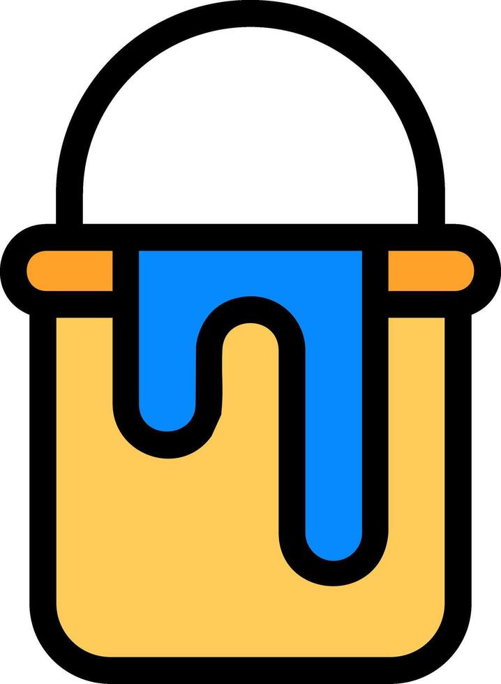 Paint Bucket Line Icon vector