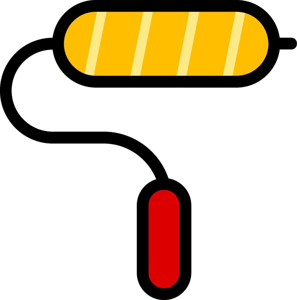 Paint Roller Line Icon vector