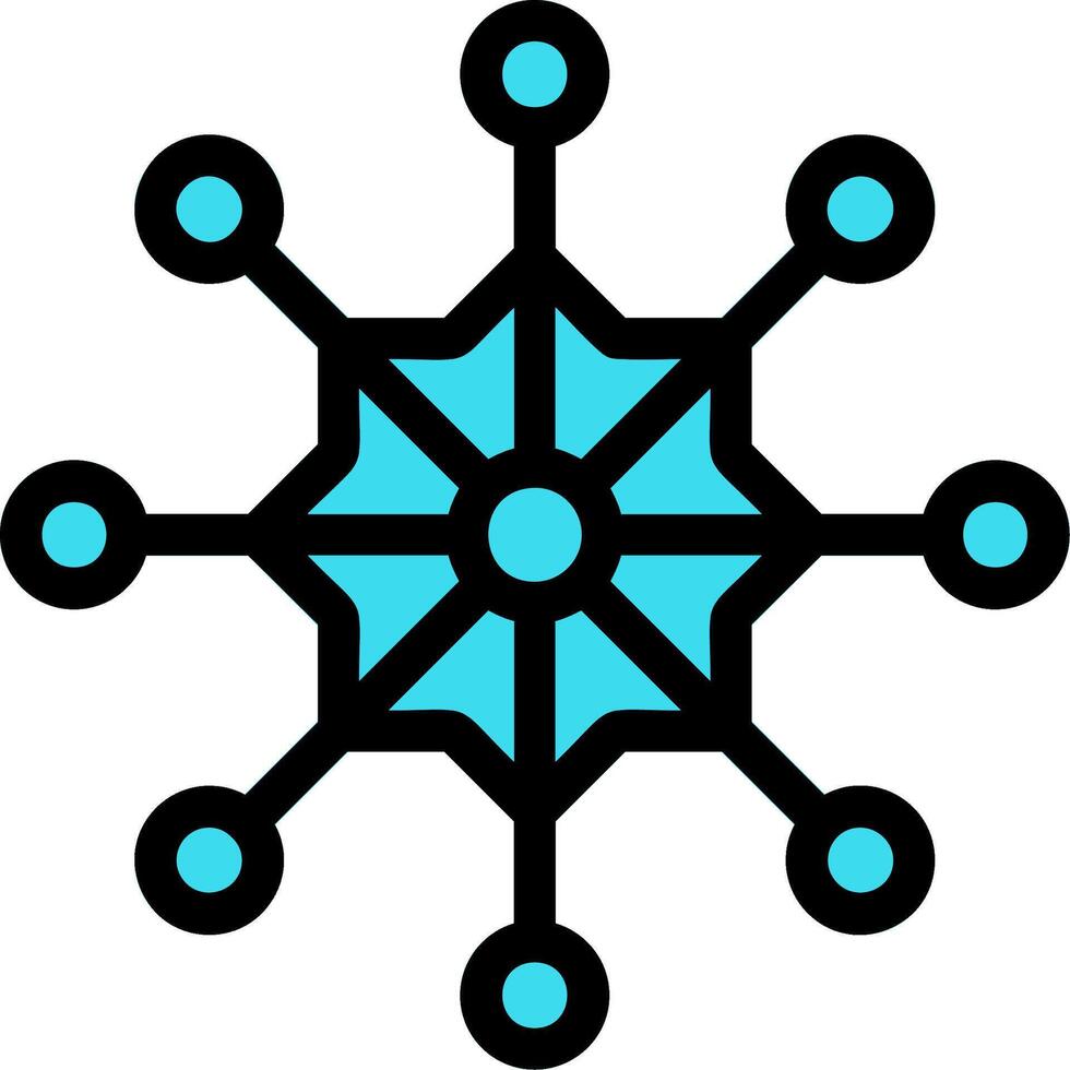 Snow Flake Line Icon vector