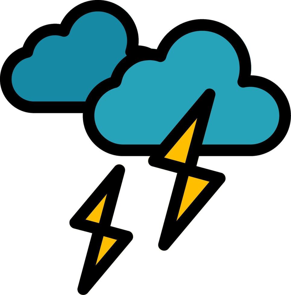 Thunder Storm Line Icon vector