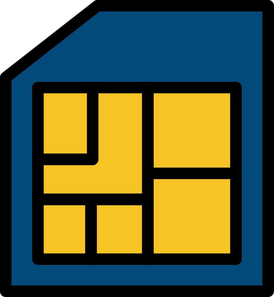 Sim Card Line Icon vector