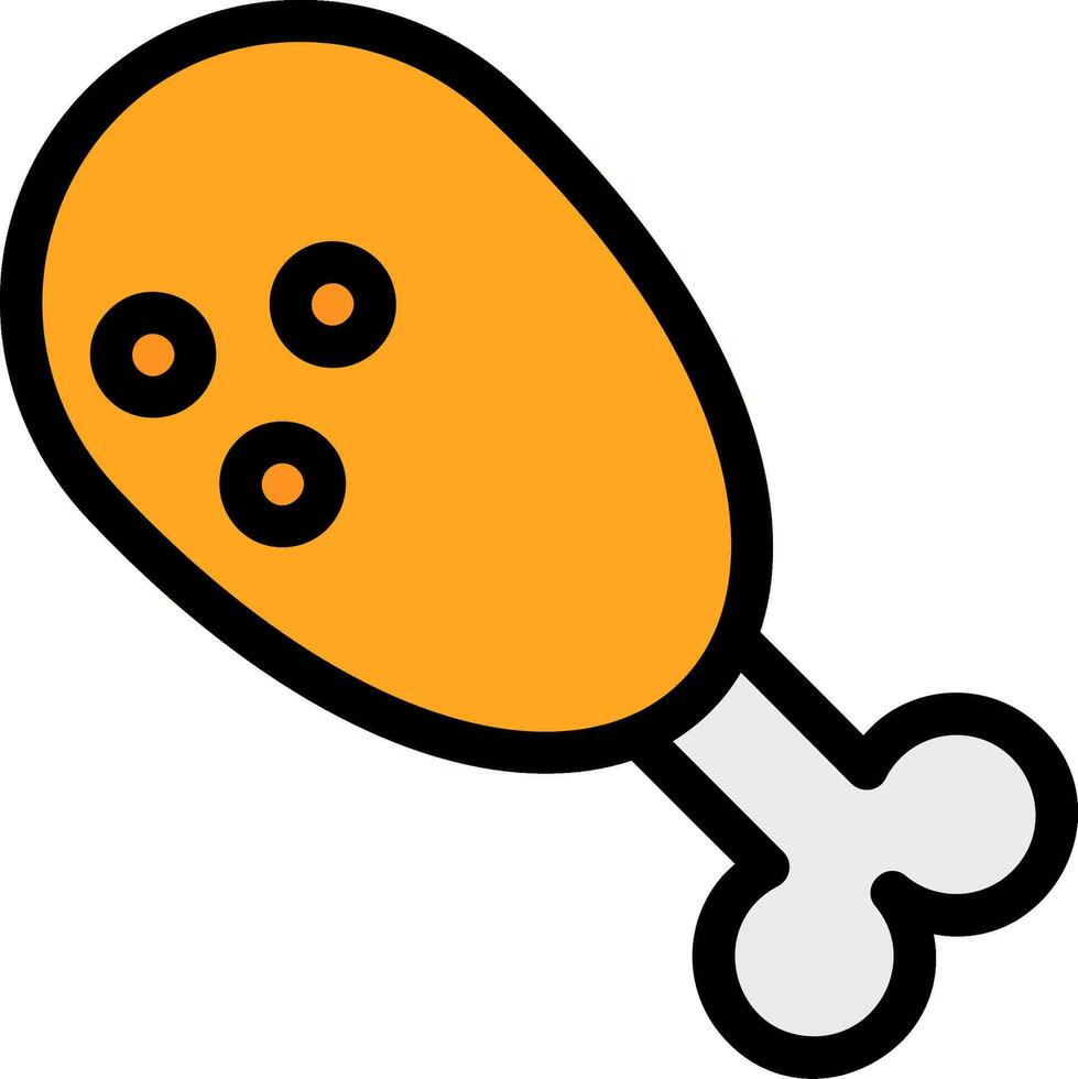 Fried Chicken Line Icon vector