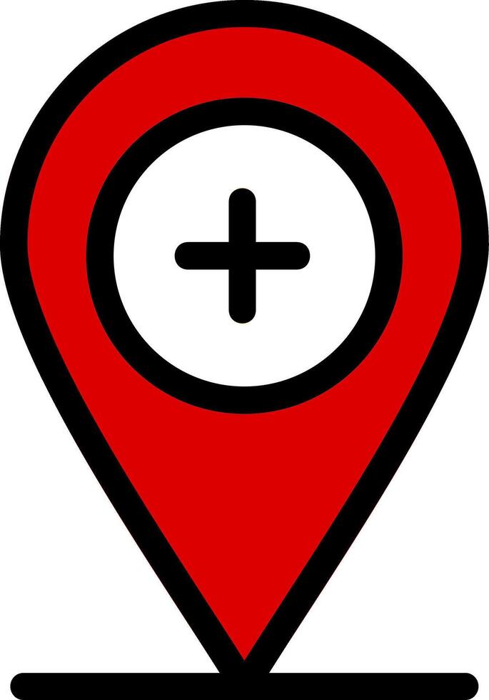 Add Location Line Icon vector