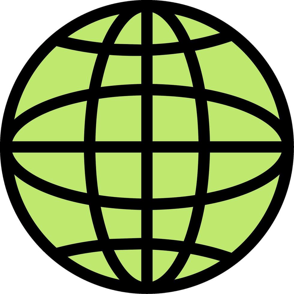 Earth Grid Line Icon vector