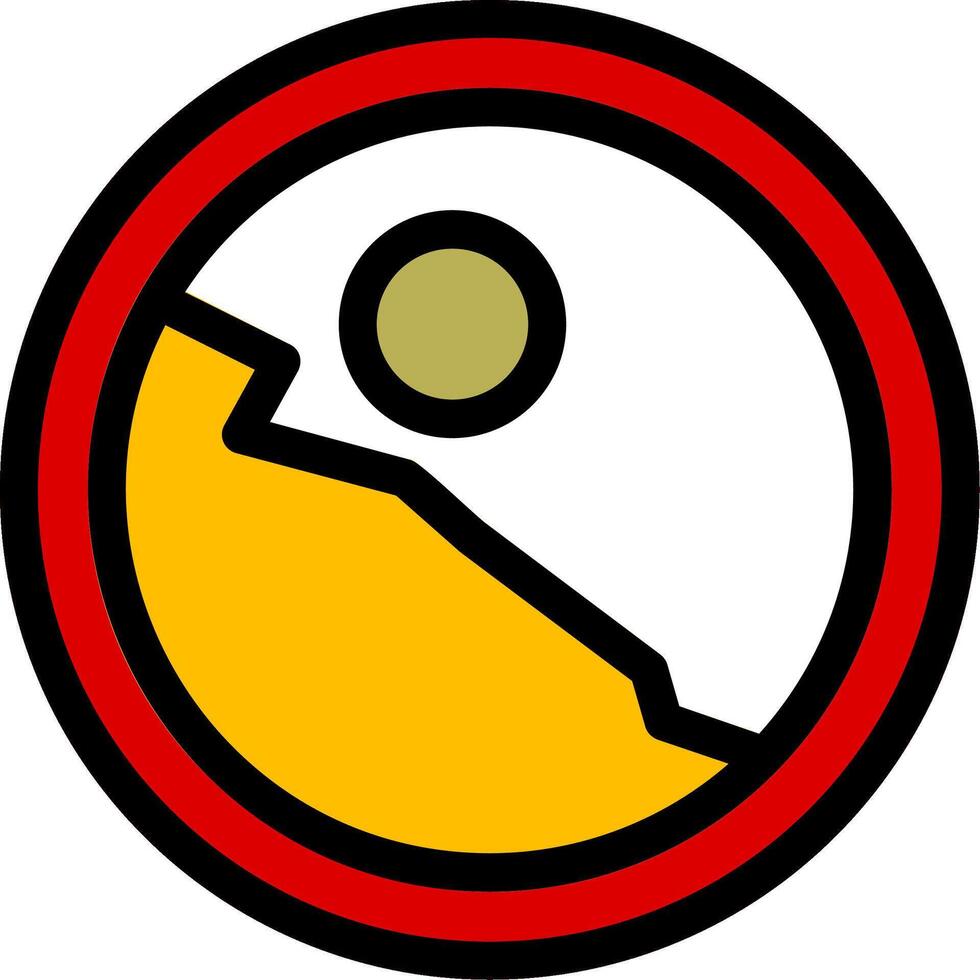 Falling Rocks Line Icon vector