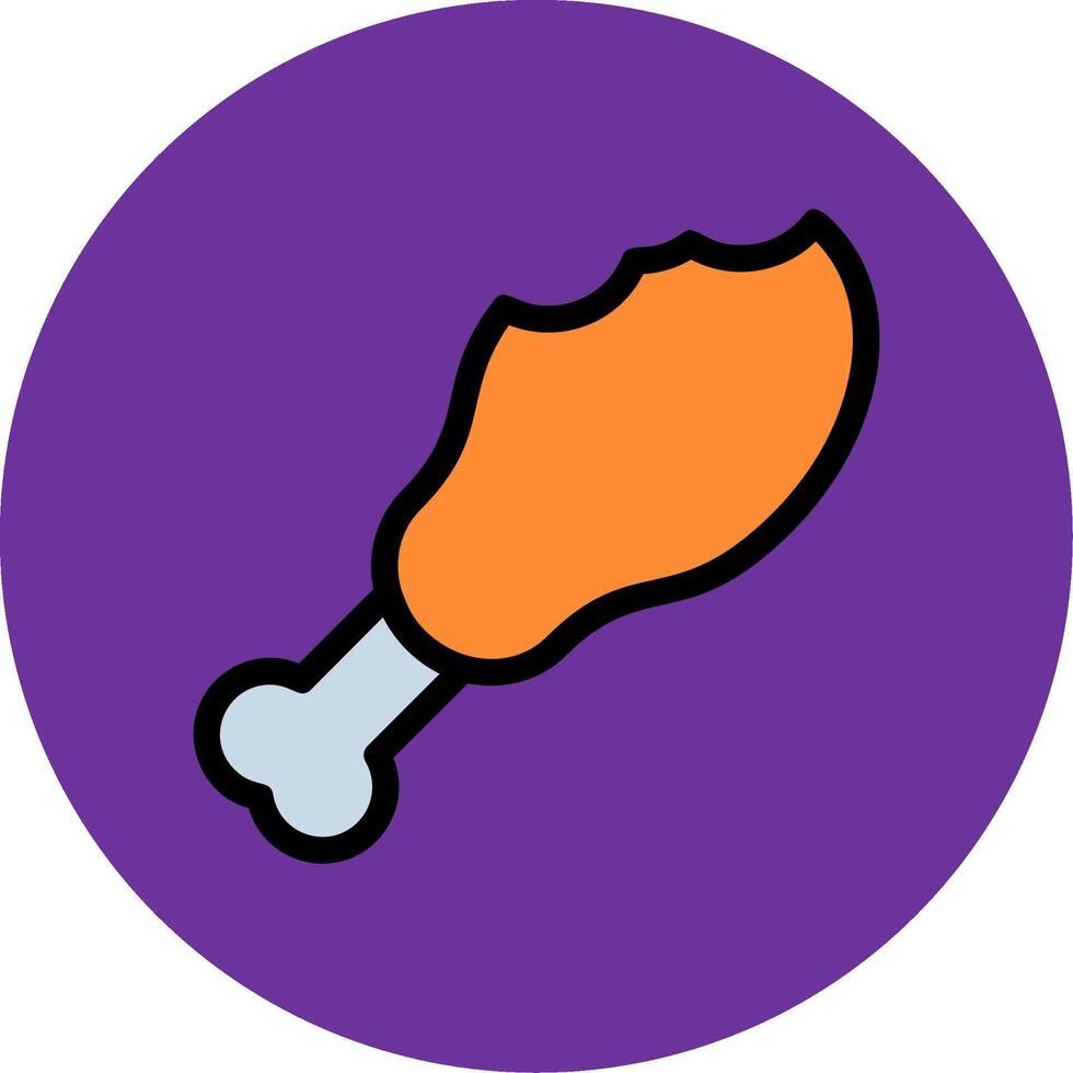 Chicken Leg Line Icon vector