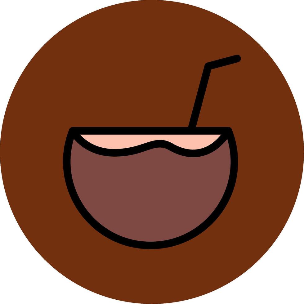 Coconut Drink Line Icon vector