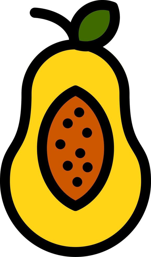 Papaya Line Icon vector