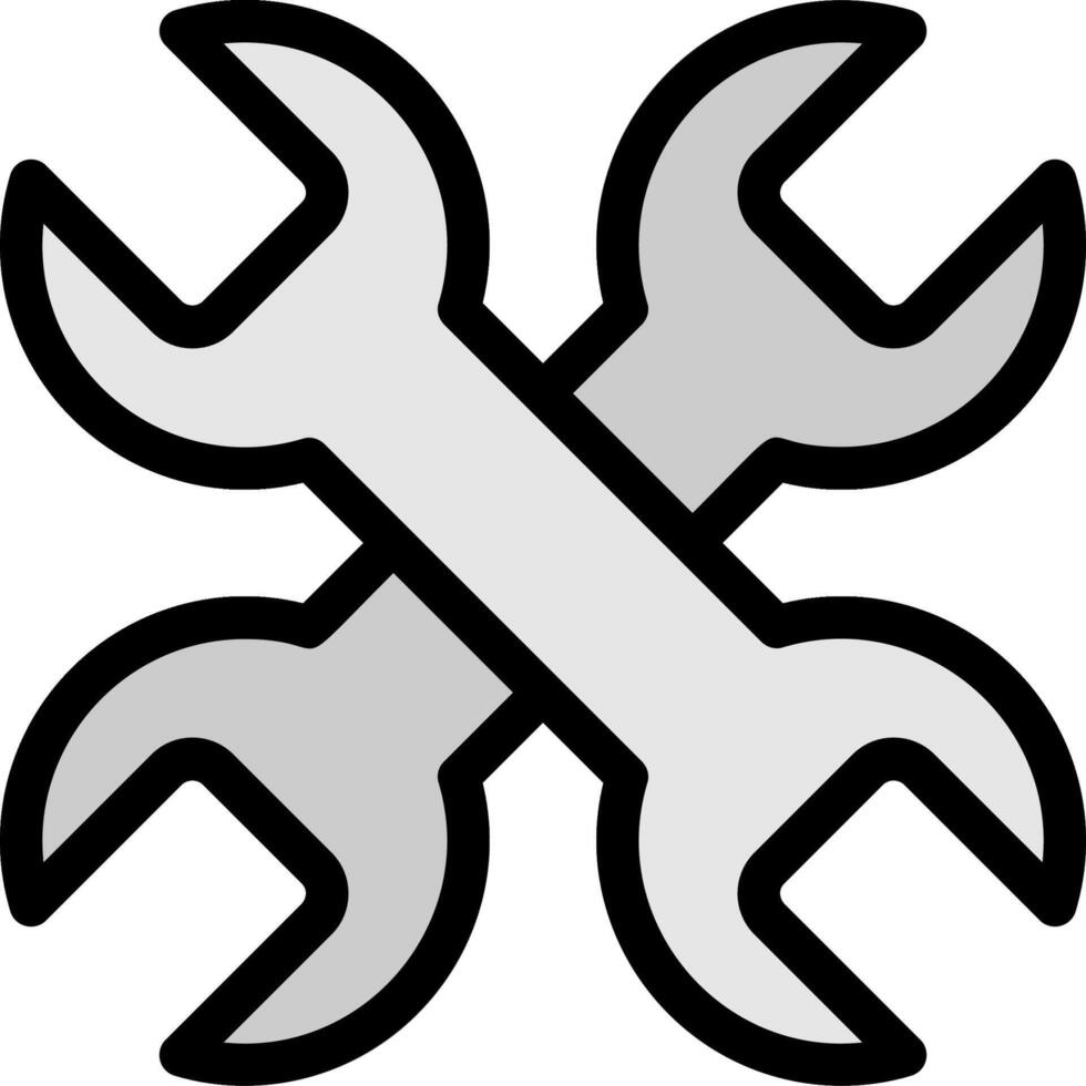 Wrench Line Icon vector