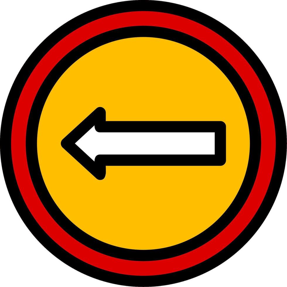 Keep Left Line Icon vector