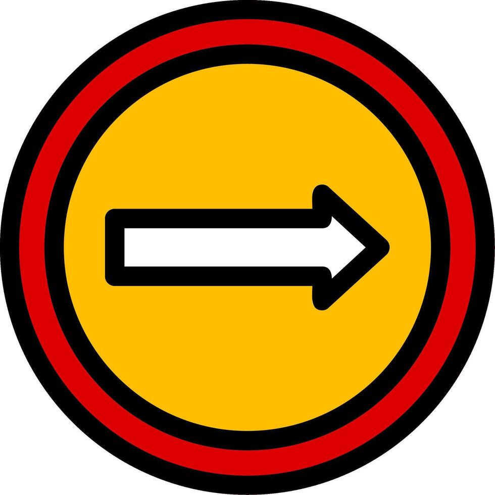 Keep Right Line Icon vector