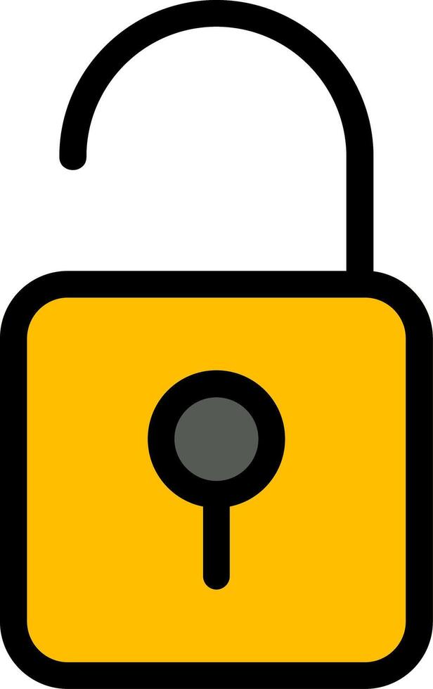Open Lock Line Icon vector