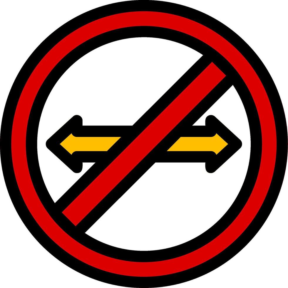 No Turn Line Icon vector