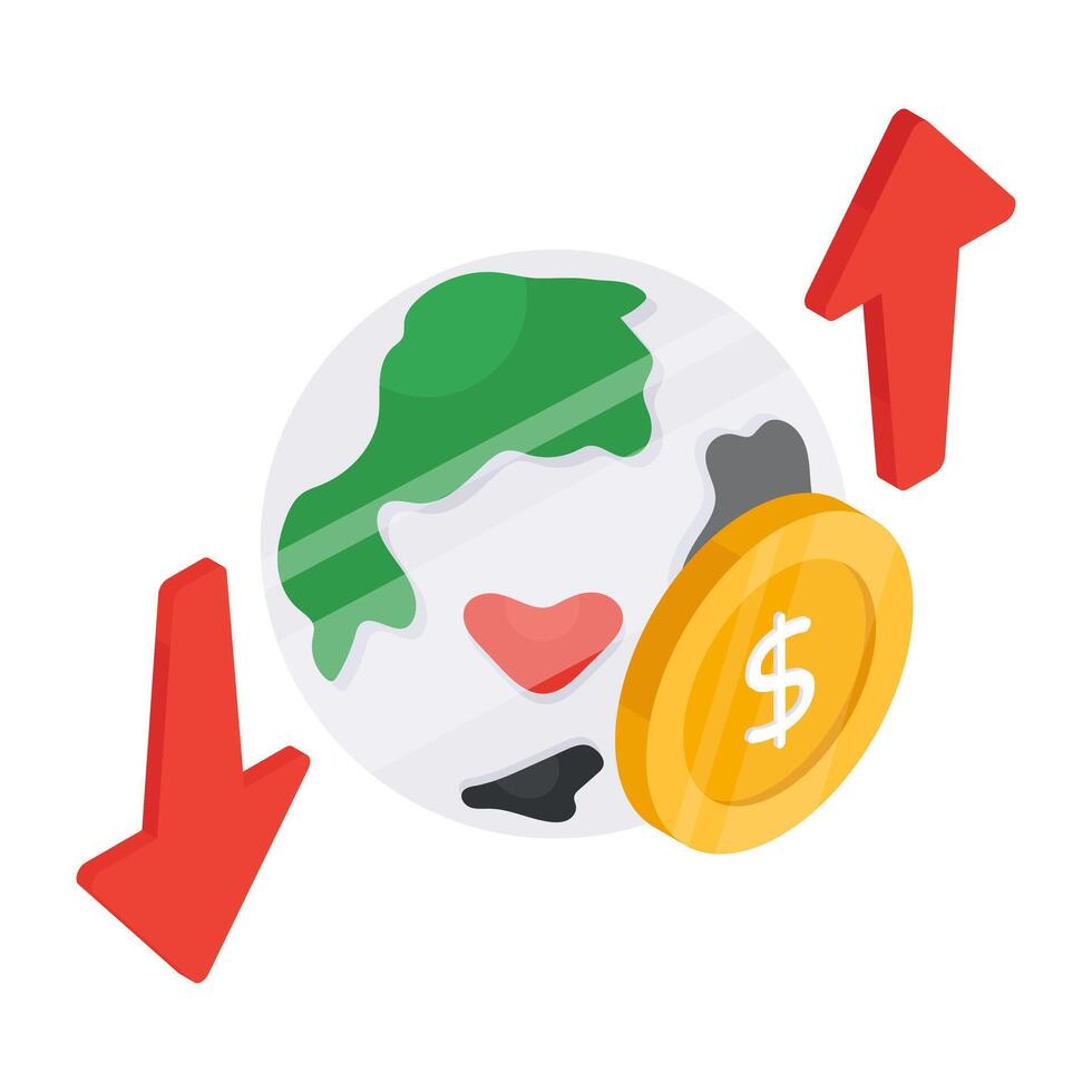 Trendy design icon of global money transfer vector