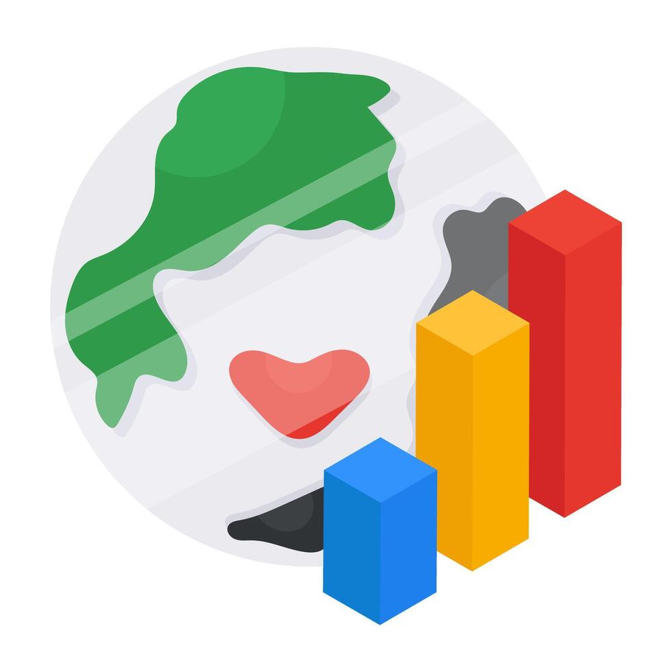Modern design icon of global data analytics vector