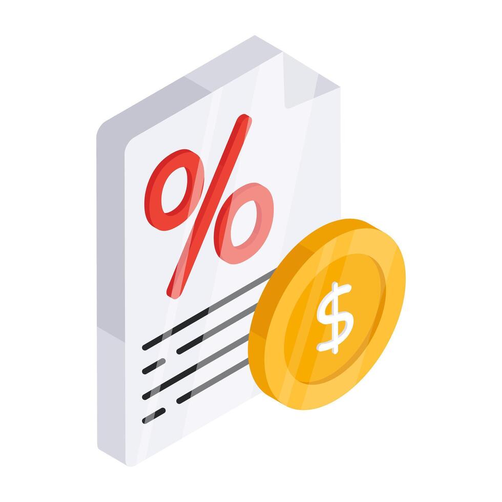 A unique design icon of discount paper vector