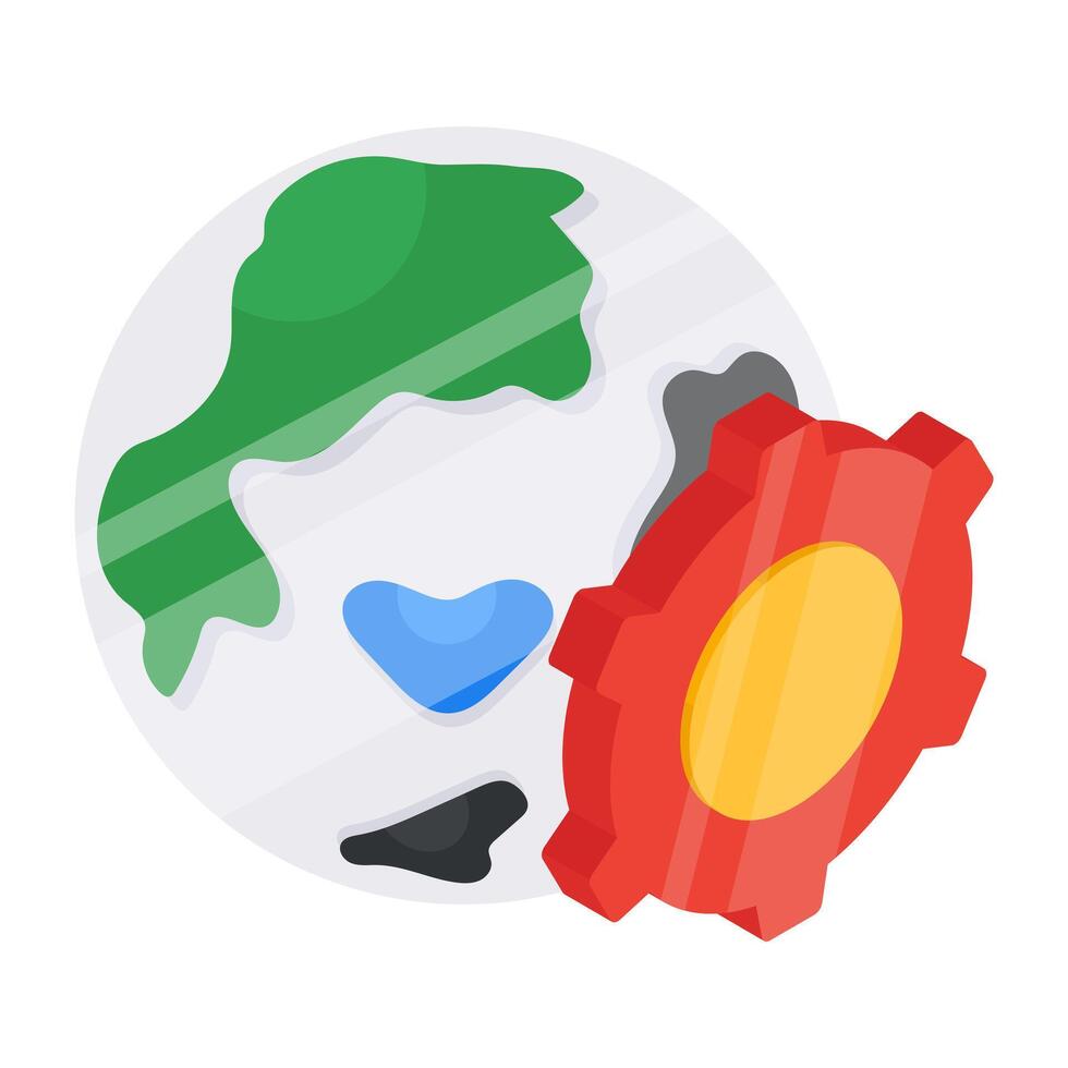 Trendy design icon of global management vector