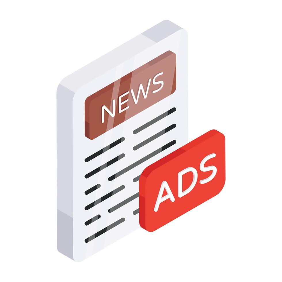 Modern design icon of news ad vector