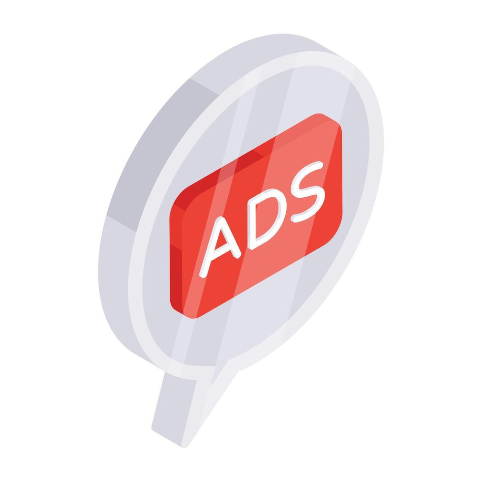 Creative design icon of ad chat vector