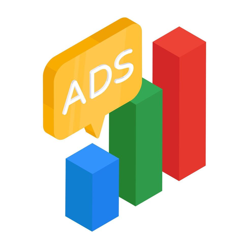 Modern design icon of ad chart vector