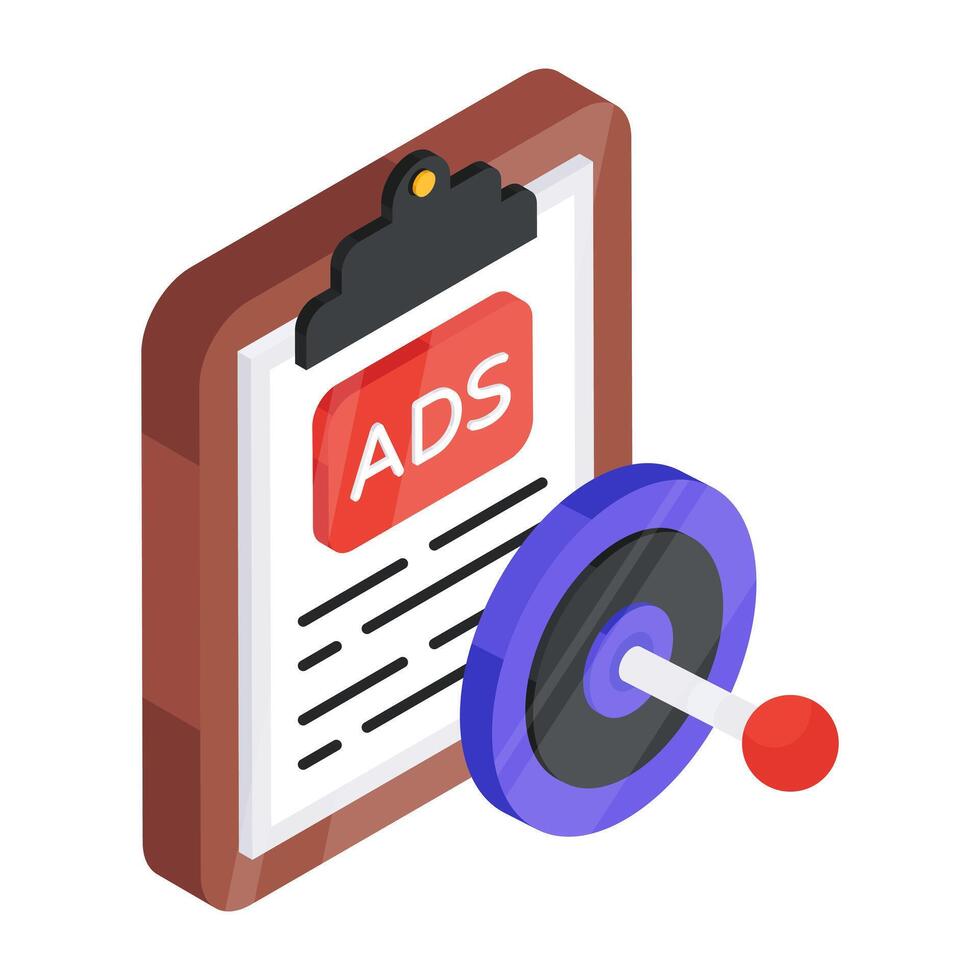A colored design icon of ad target vector