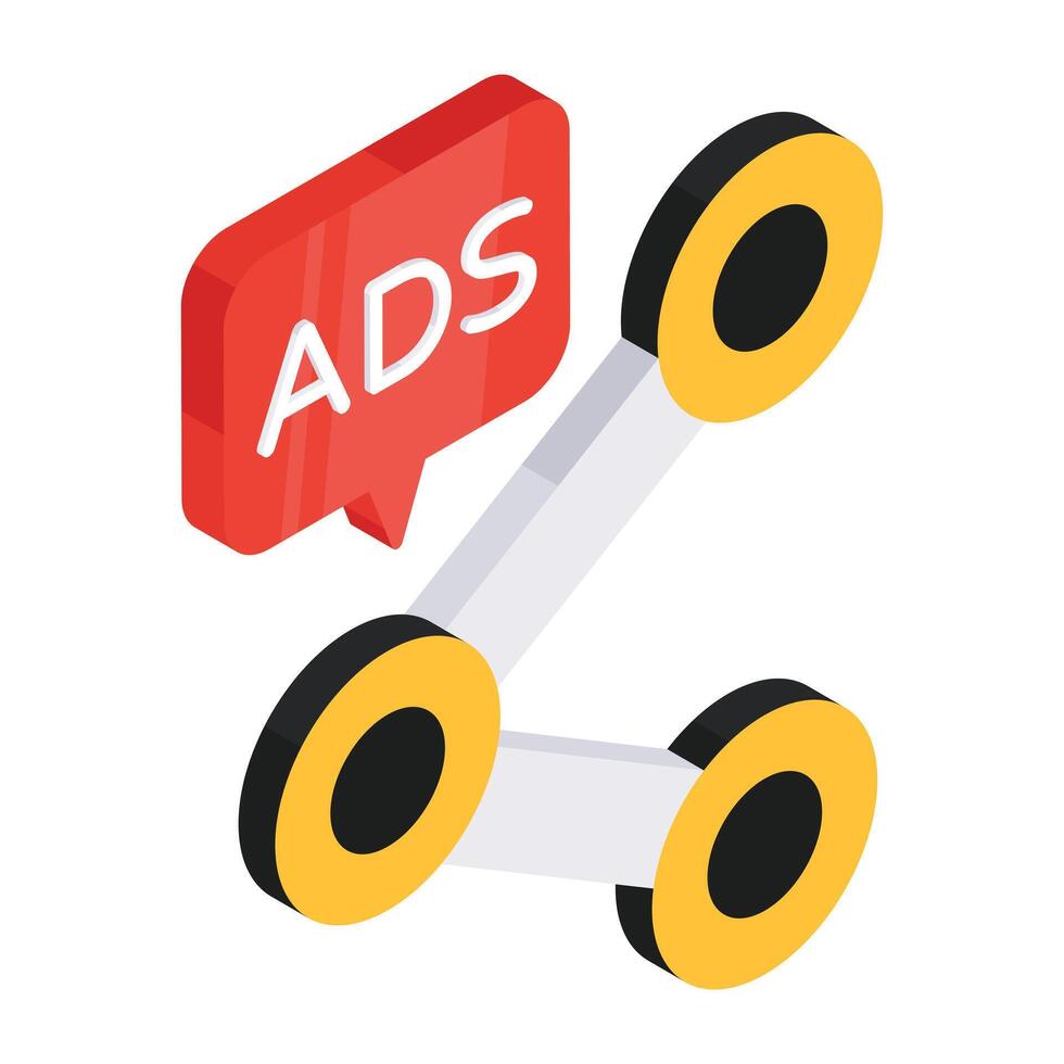 A flat design icon of share ad vector