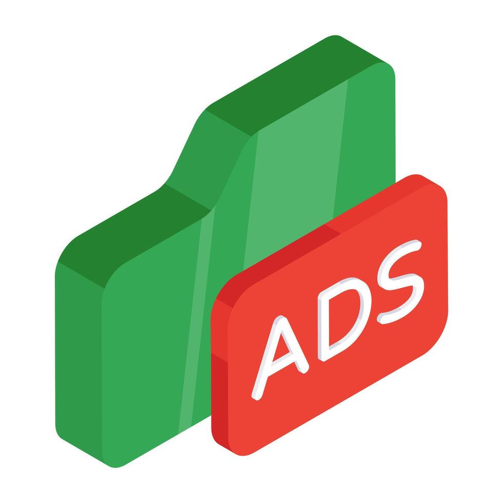 A unique design icon of ad folder vector