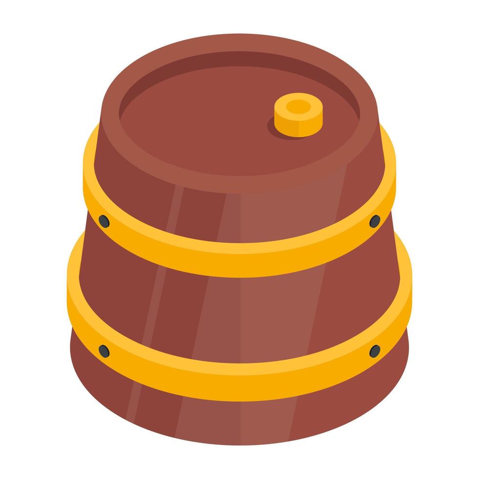 Editable design icon of oil drum vector