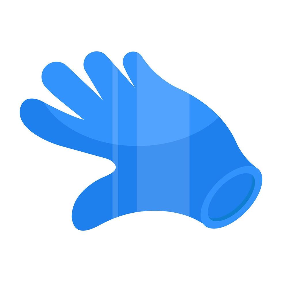 Winter hand covering accessory icon, glove vector