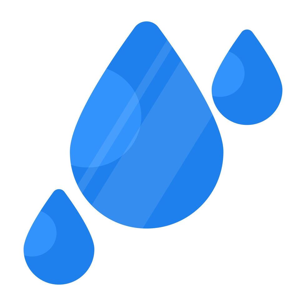 A flat design icon of water drops vector