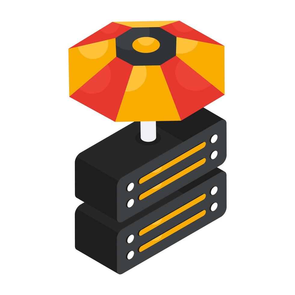 A beautiful design icon of server insurance vector
