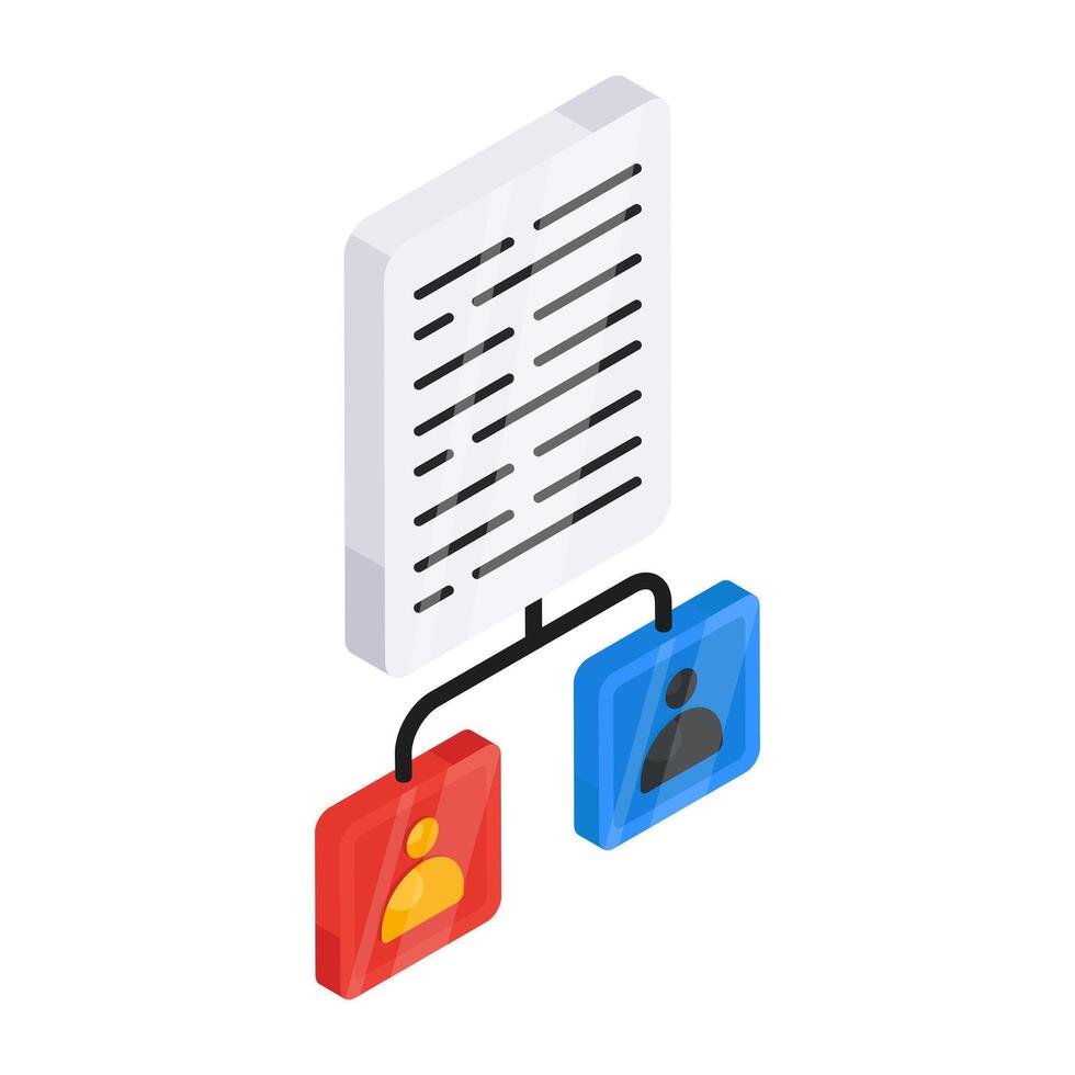 A trendy design icon of file users vector