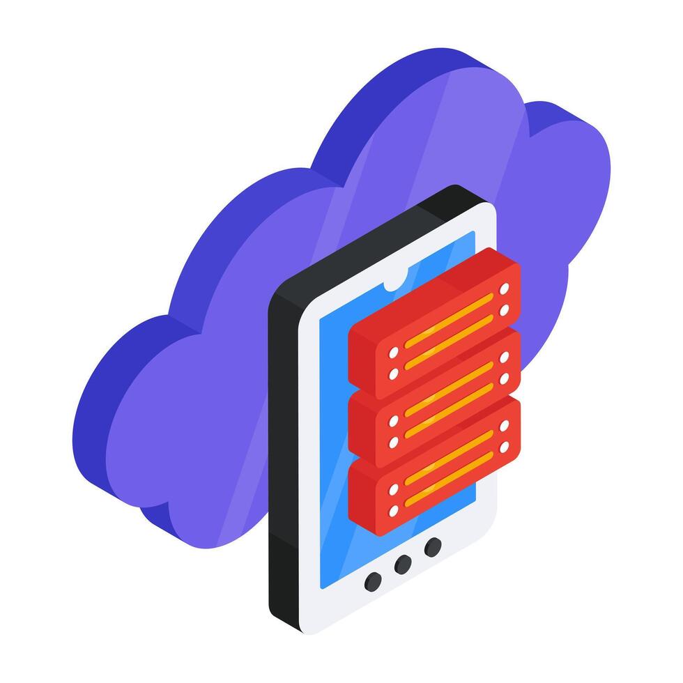 An icon design of cloud sever vector