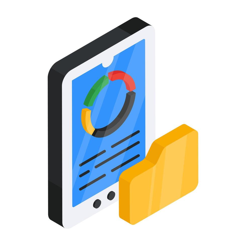 Creative design icon of mobile data analytics vector