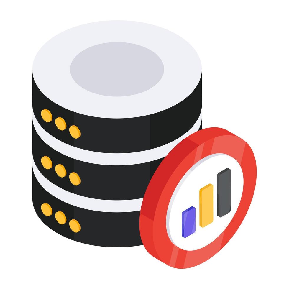 A trendy design icon of server analytics vector