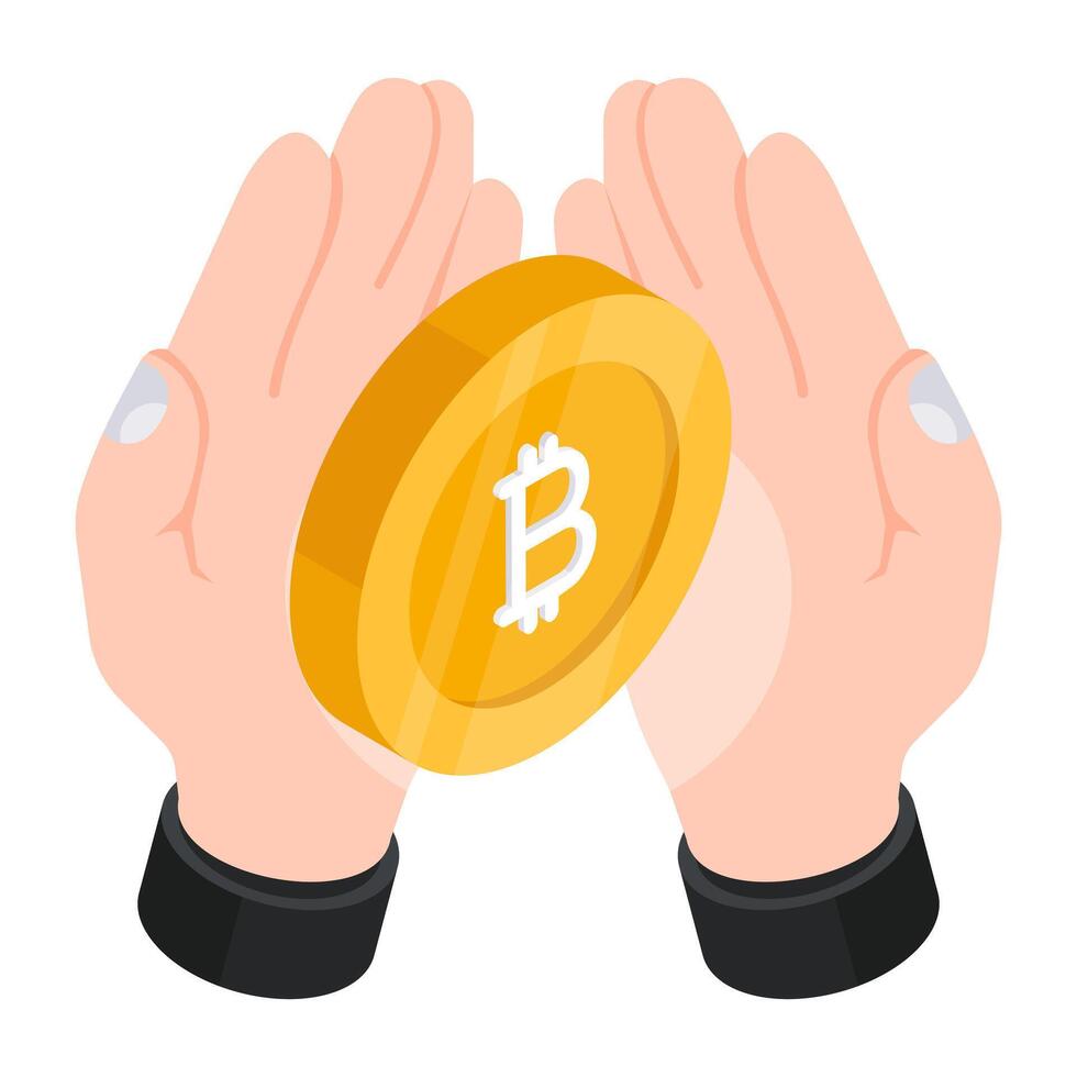 An icon design of bitcoin care vector