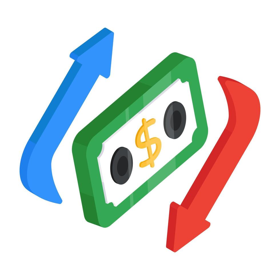 Trendy design icon of money transfer vector