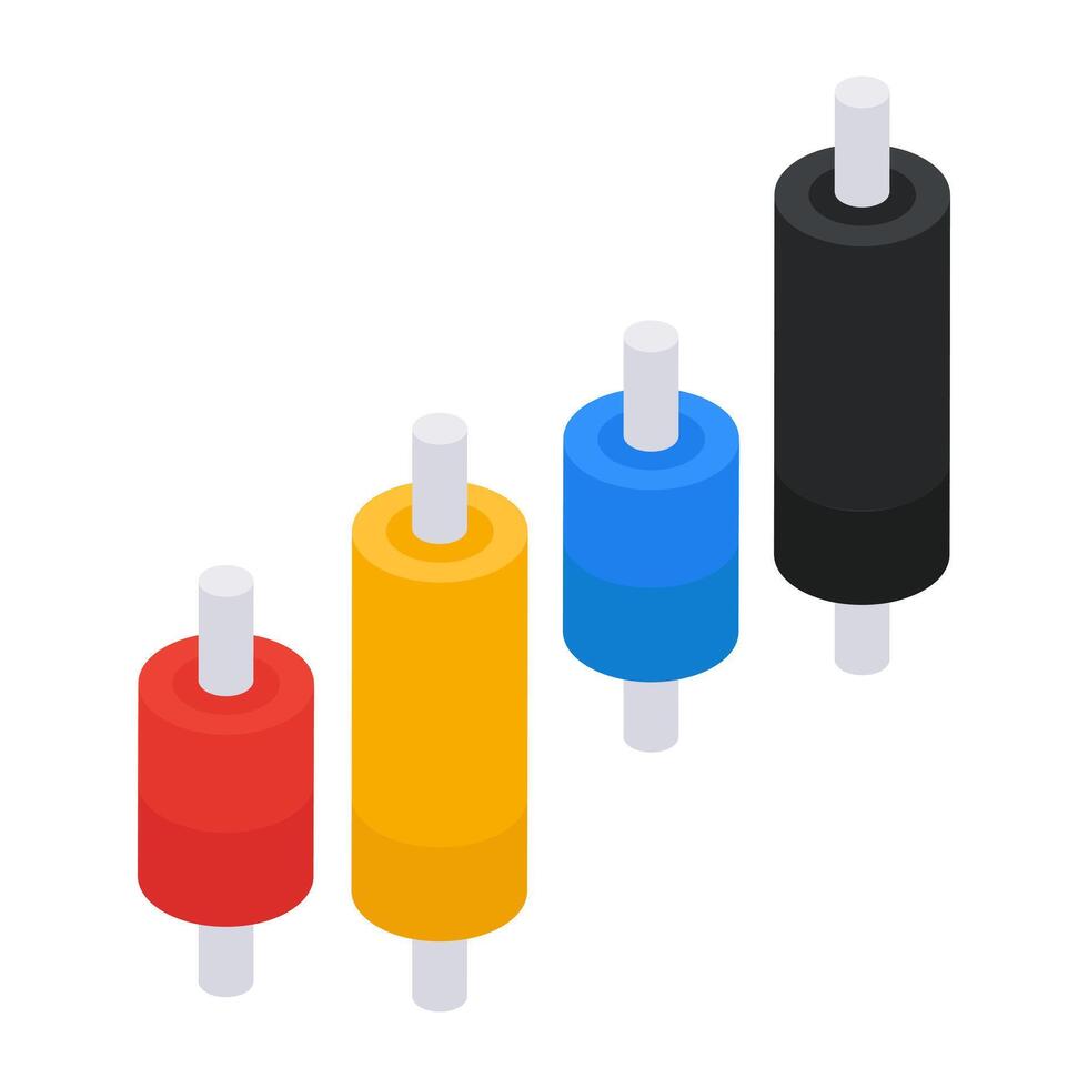 A flat design, icon of candlestick chart vector