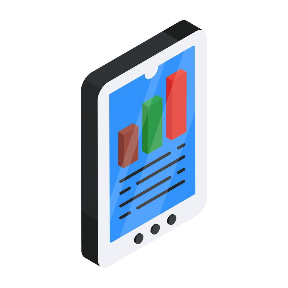 A colored design icon of mobile data analytics vector