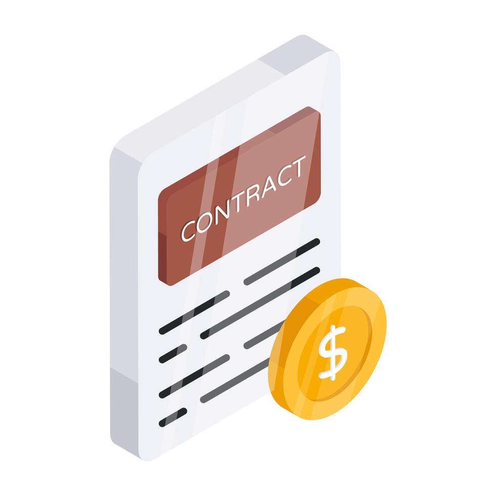 Editable design of contract paper vector