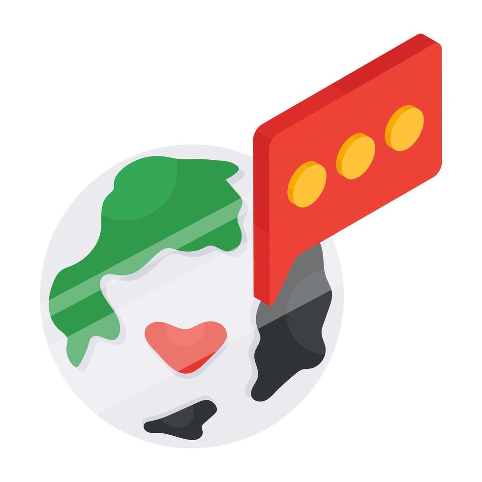 Modern design icon of global chat vector