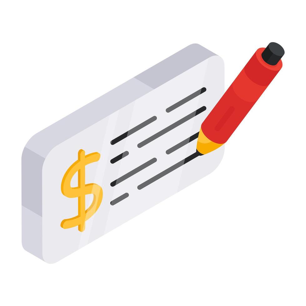 design of cheque writing vector