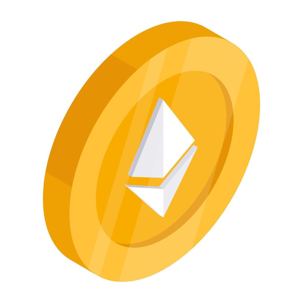 An icon design of ethereum vector