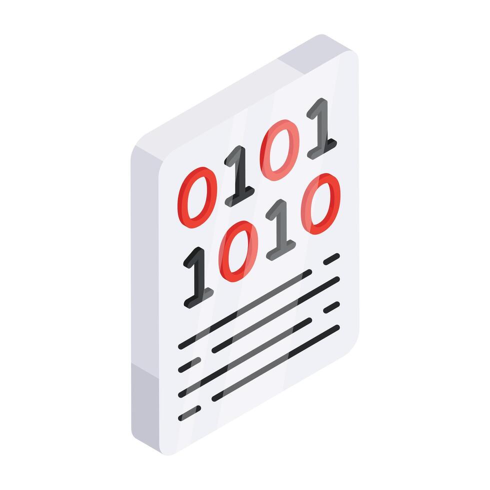 A unique design icon of binary file vector
