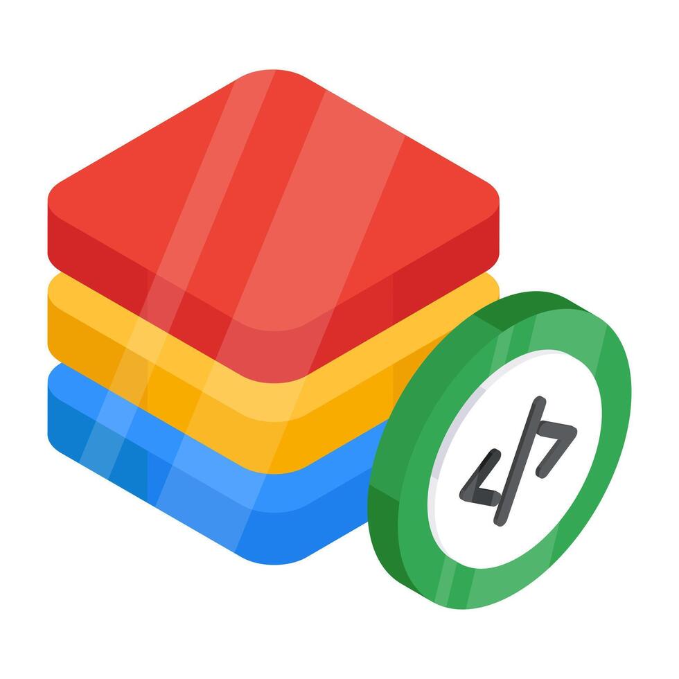 An editable design icon of layers coding vector