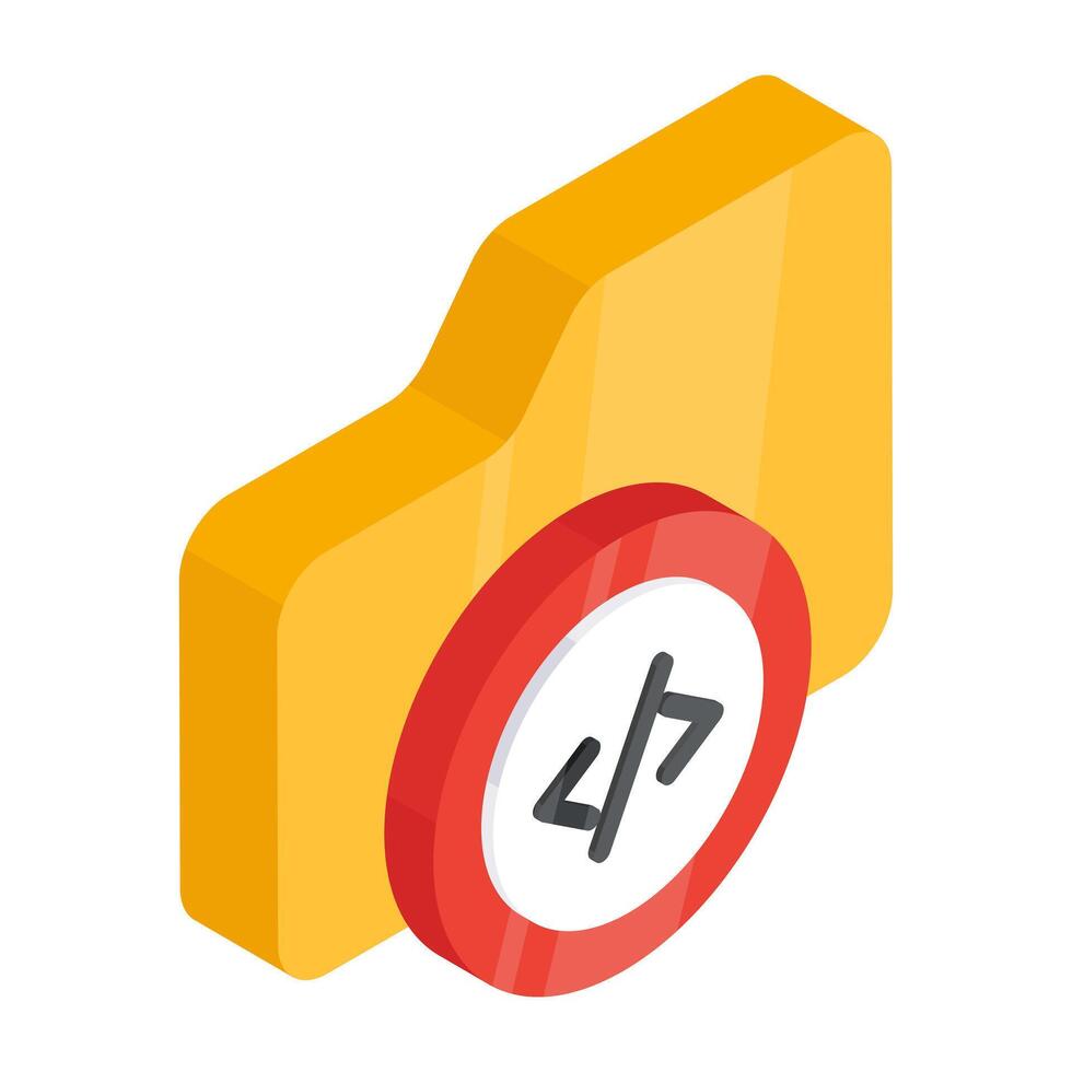 Creative design icon of coding folder vector