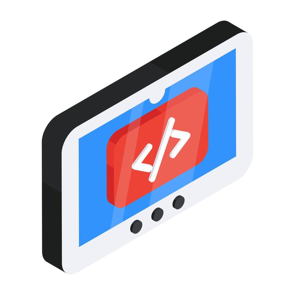 Perfect design icon of mobile coding vector