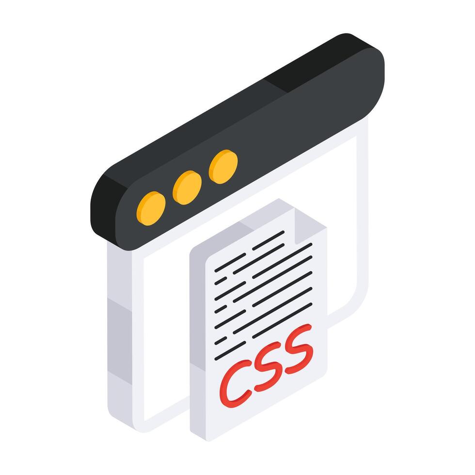 Trendy design icon of css file vector