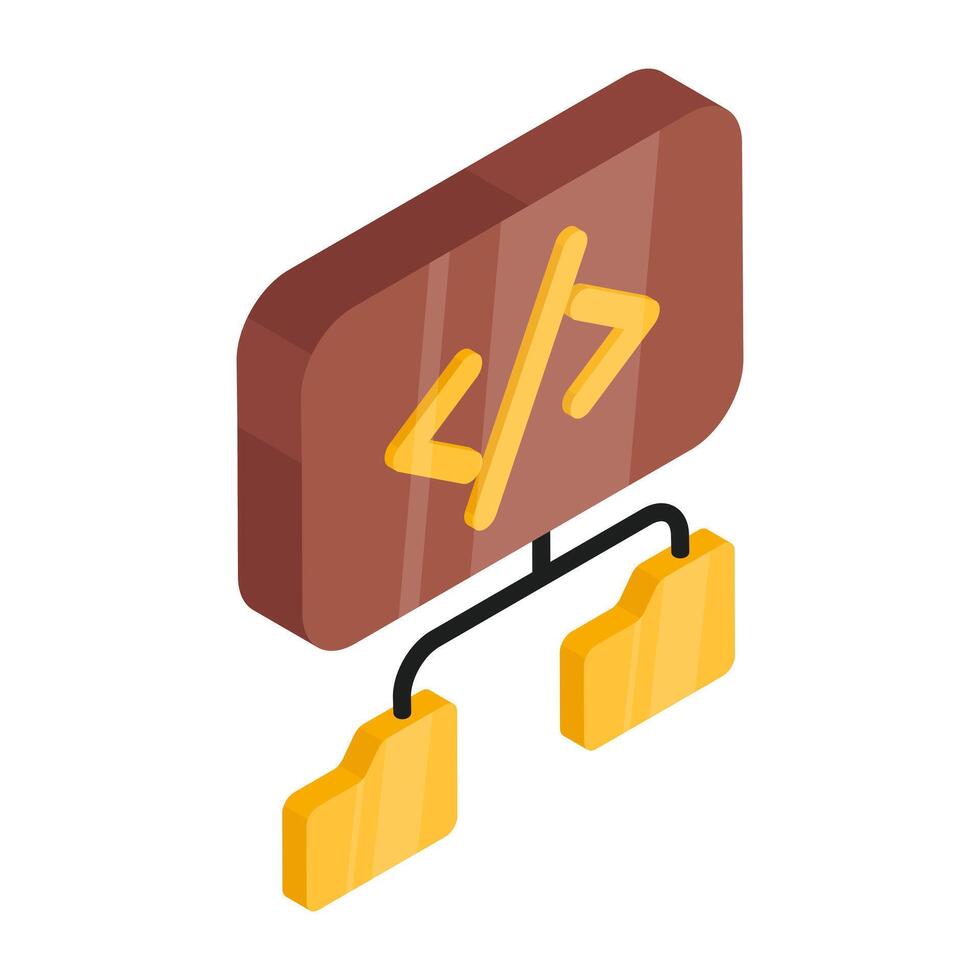 A creative design icon of coding network vector